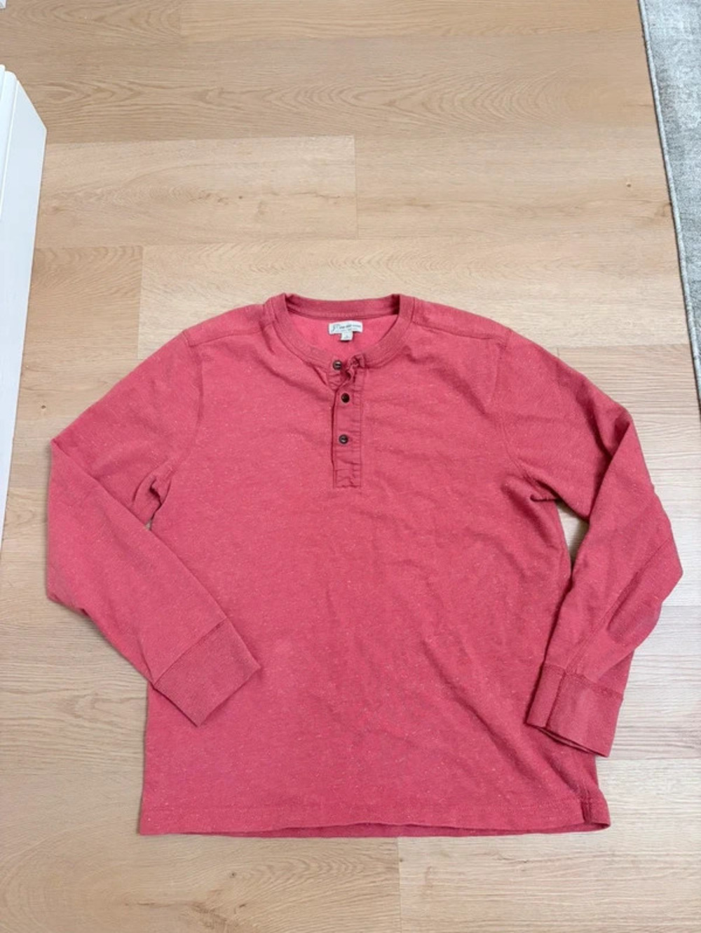 J.Crew Knit Goods Men’s Henley Sweatshirt Red Size Large